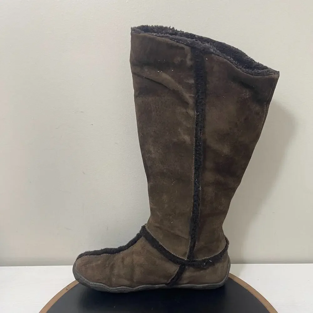 Patagonia Scamperdown Boots Women 9.5 Brown Suede Polartec‎ Thinsulate Warm